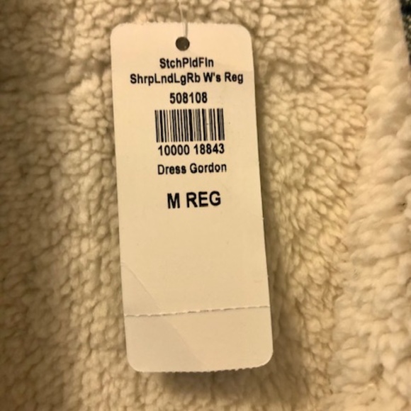 LL Bean Women’s Sherpa-Lined Hooded Robe, Dress Gordon Plaid, Sz M Reg, NWT - Picture 2 of 4